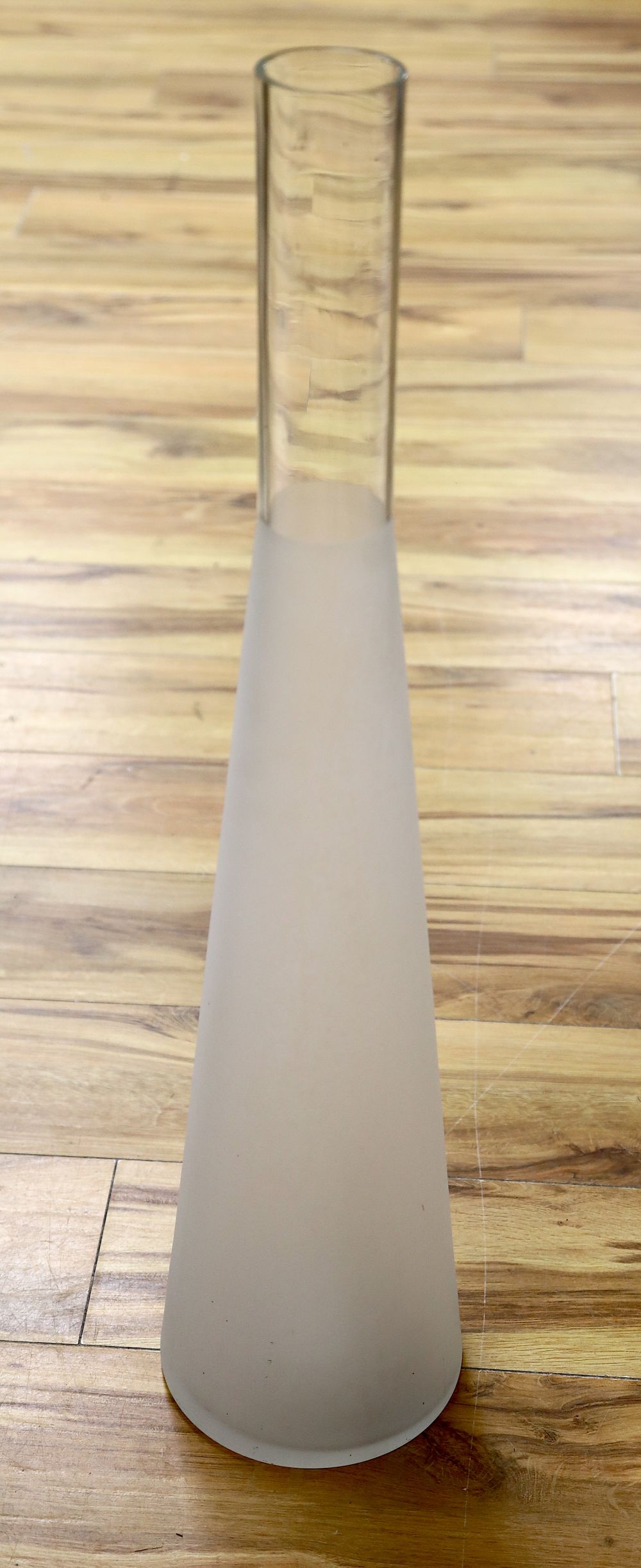 A tall Studio frosted glass vase, height 75cm